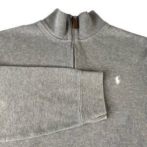 Polo Ralph Lauren Mens 1/4 Zip Sweater Pullover Size XXL 2XL Gray Collared‎